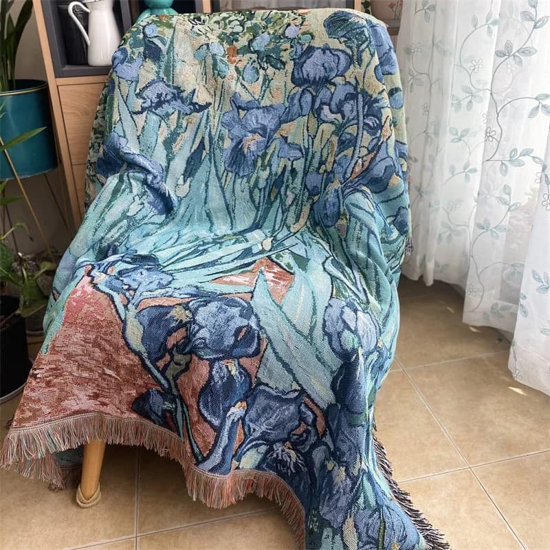 ผ้าคลุมโซฟาและผนังลาย Van Gogh ผ้าผสมฝ้าย